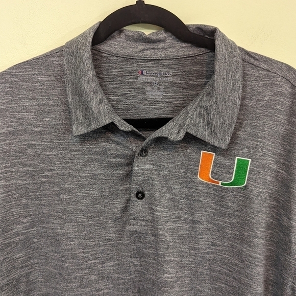 Champion Miami Hurricanes Micro Mesh Polo Sz 2XL - Picture 3 of 10
